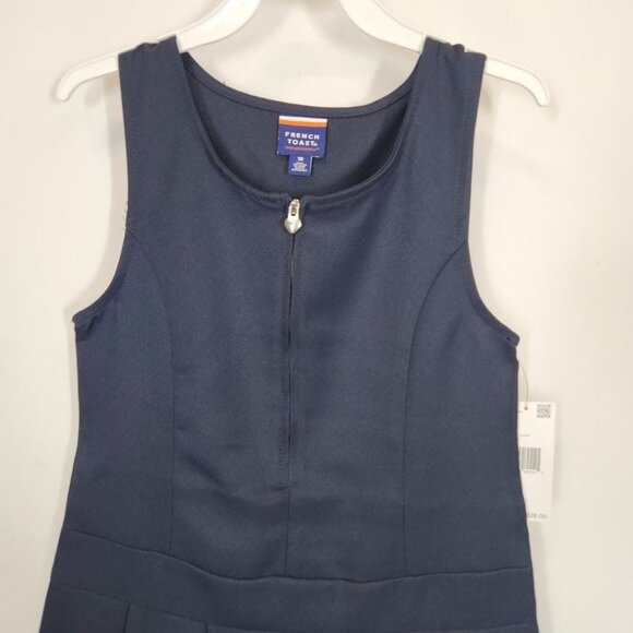 French Toast Girls Zipper Front Jumper Uniform Dress in Navy Blue - Size 10 - Picture 5 of 6